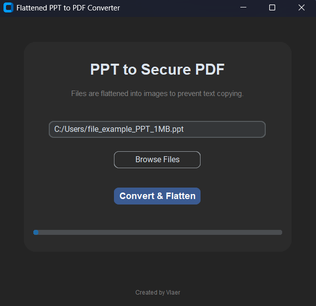 Vlaer excel to pdf Interface